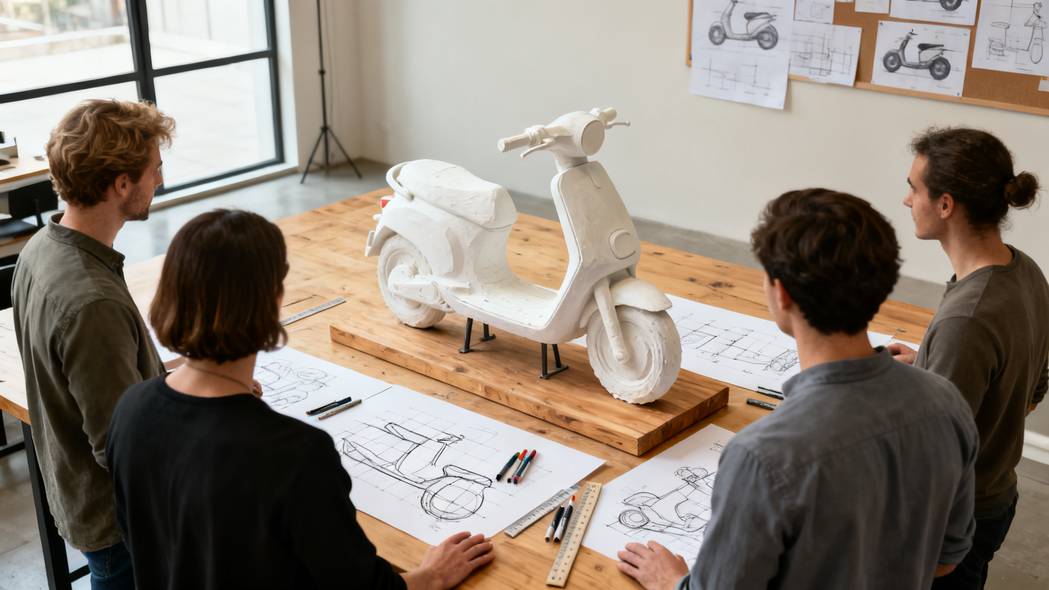 Design review meeting with clay model