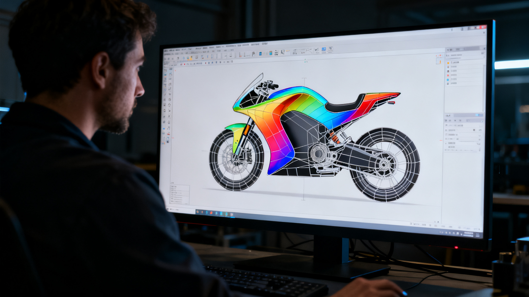 Curvature analysis on screen